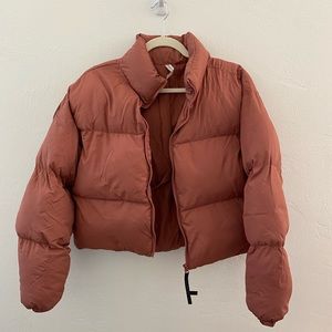 Fabletics small bomber in dusty pink